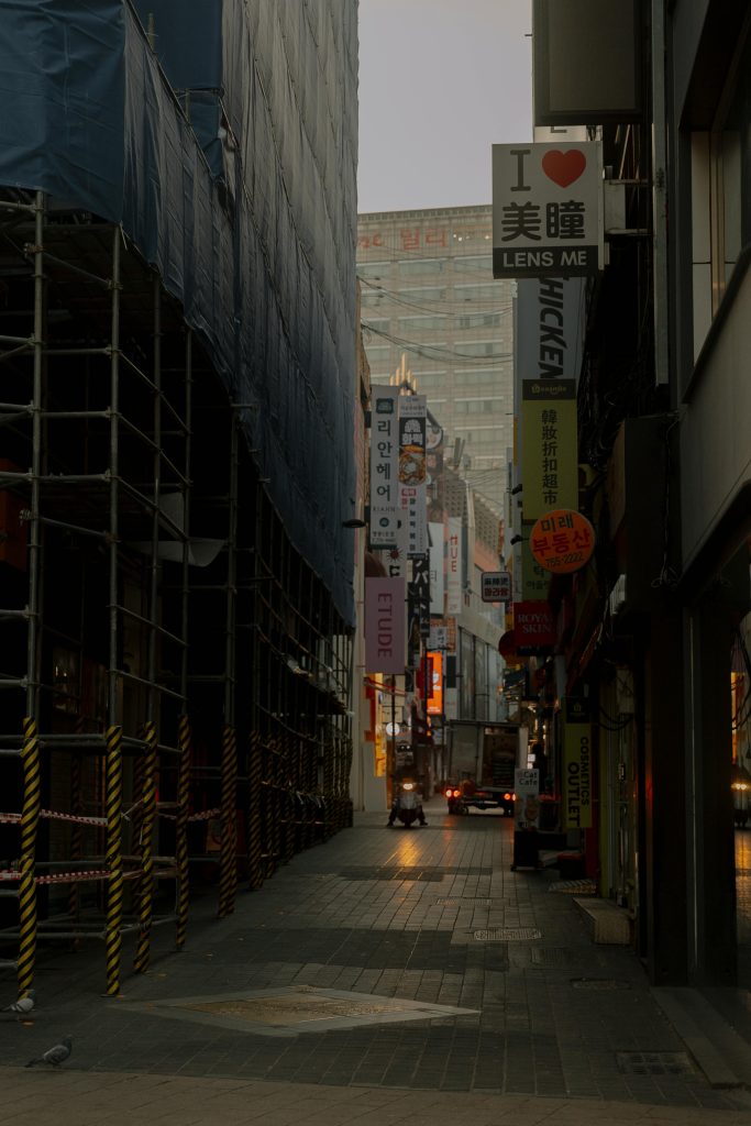 Empty Narrow Street in City