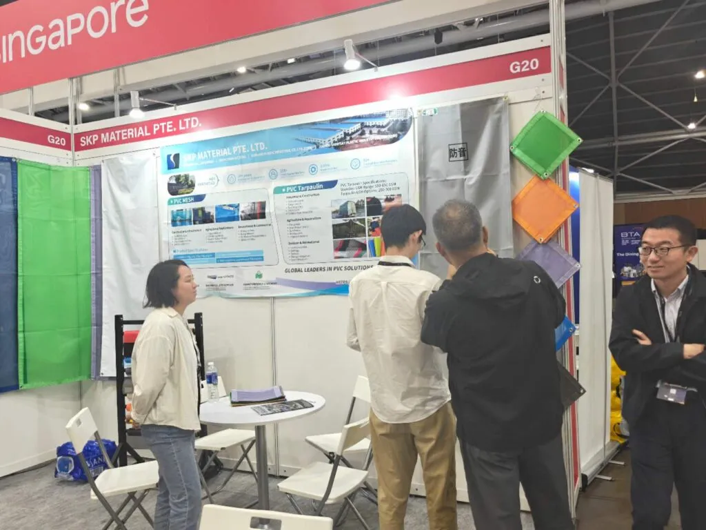 SKP Material BuildTech Asia 2025 PVC mesh sound barrier display