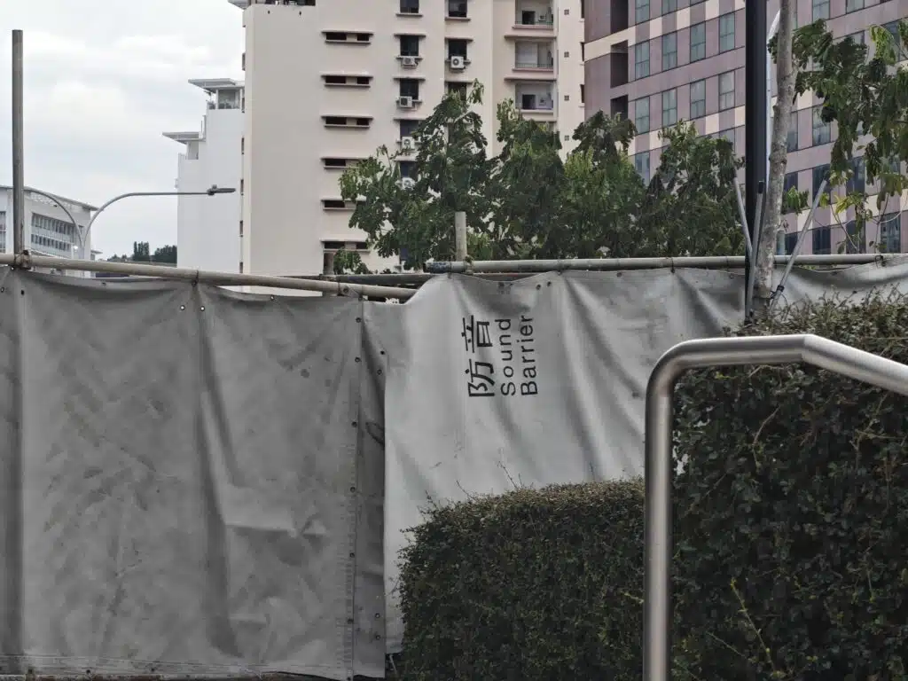 Sound barrier Sound barrier on the street of singapore