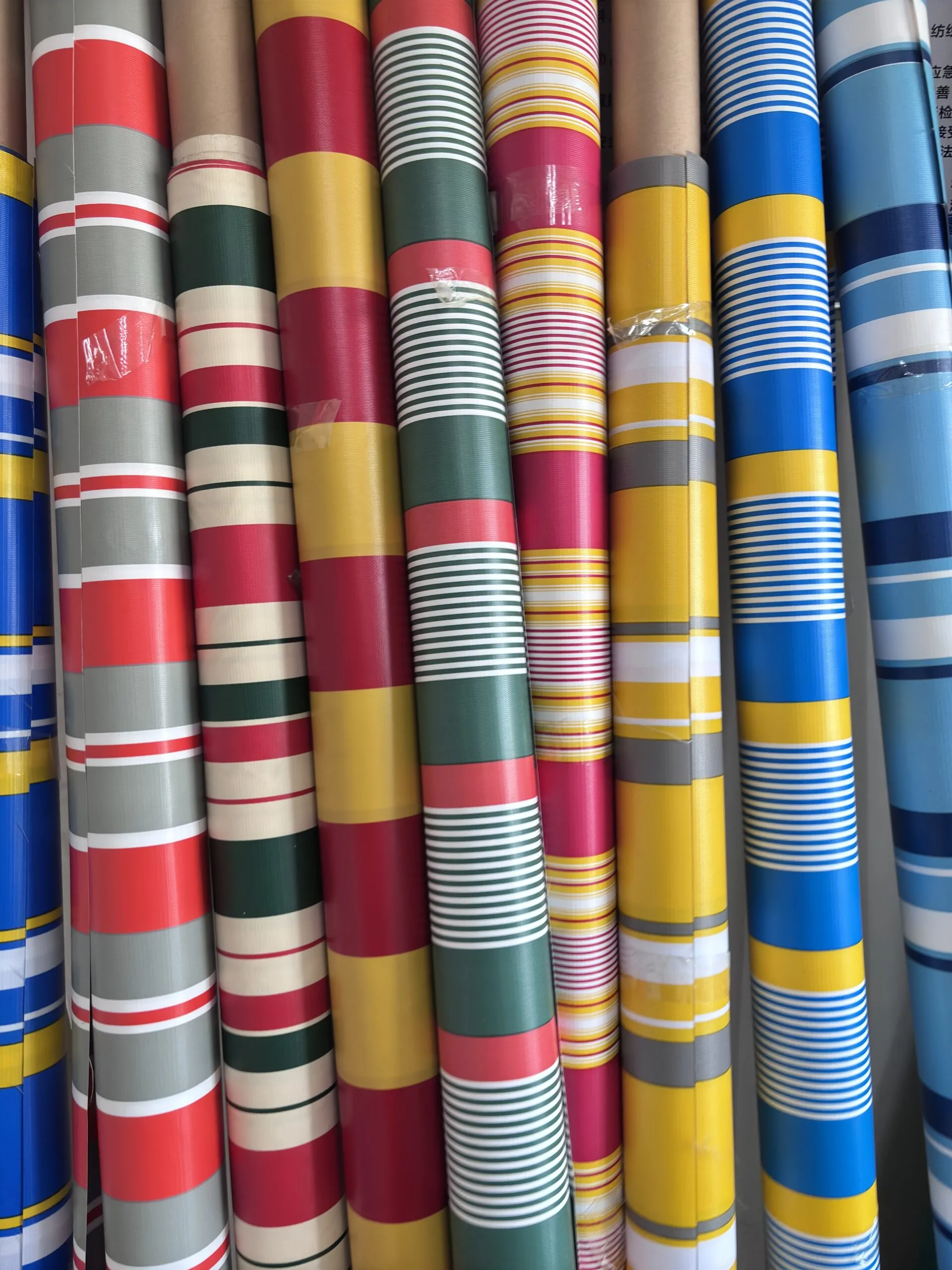 Awning Fabric Options with Striped Pattern