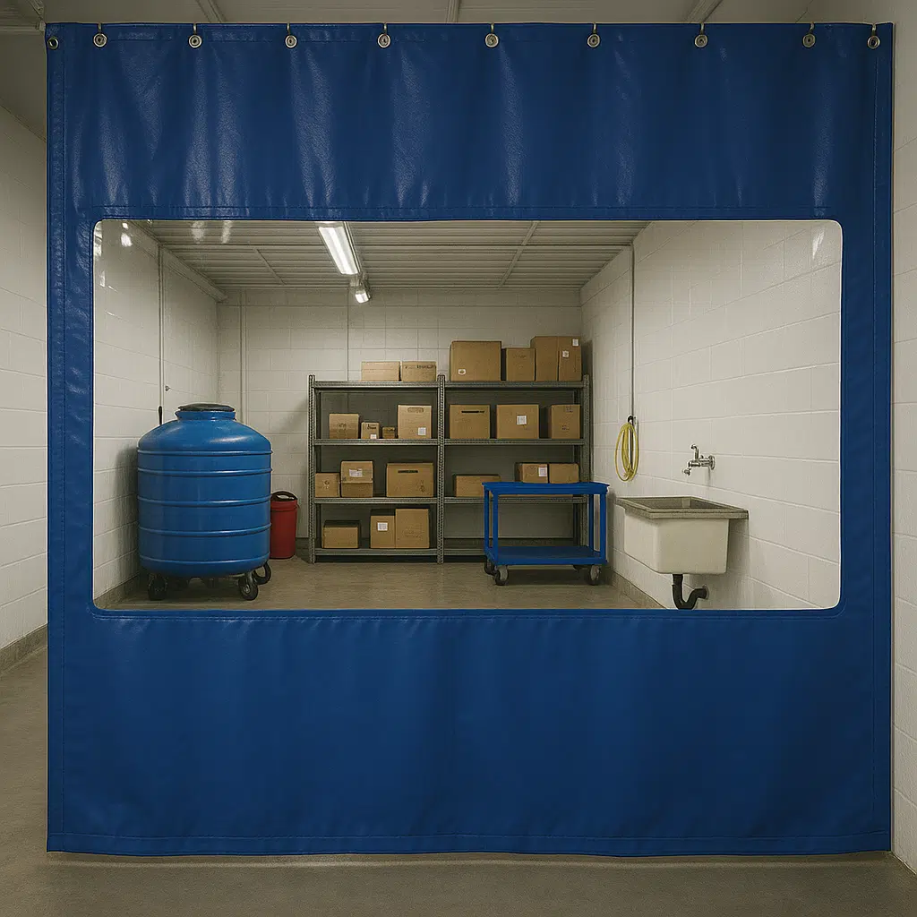 Warehouse PVC curtain divider system