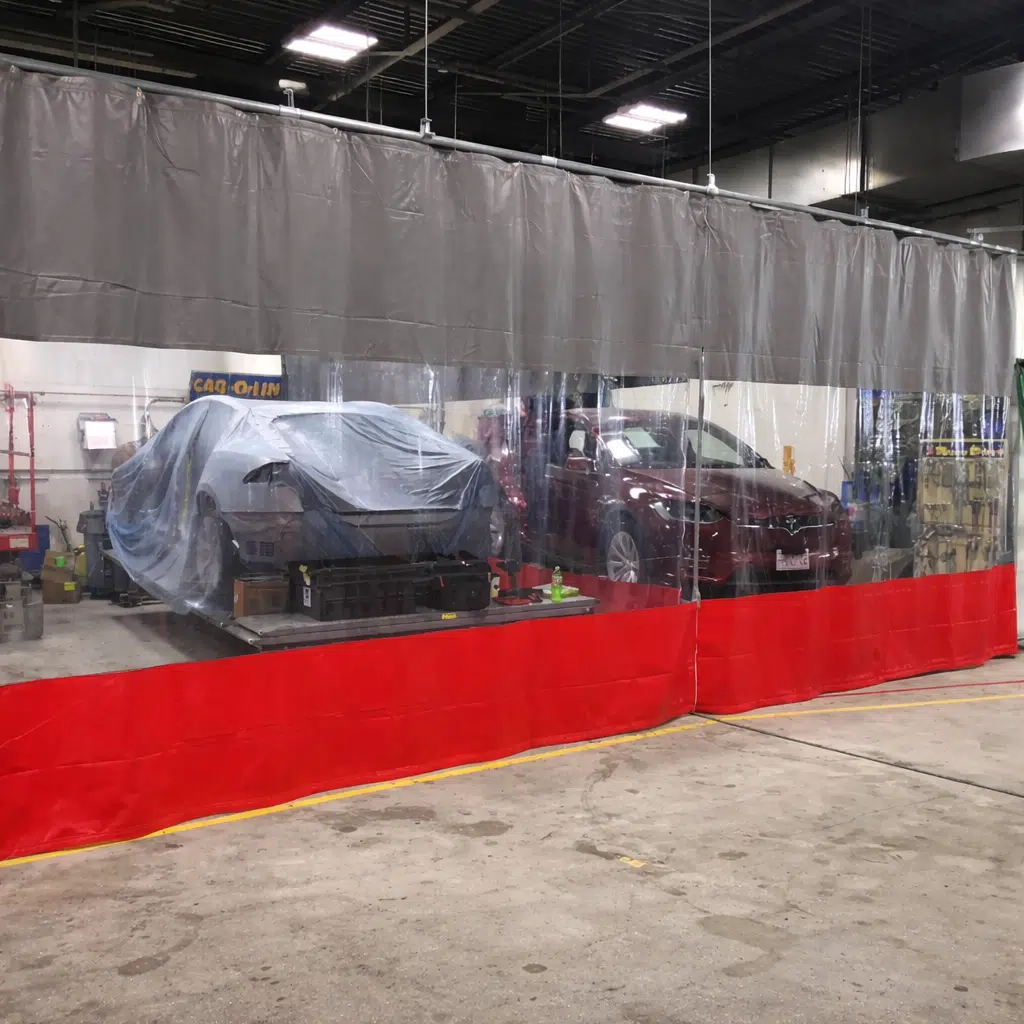 Warehouse Divider Curtains SKP Material warehouse divider PVC curtain wall